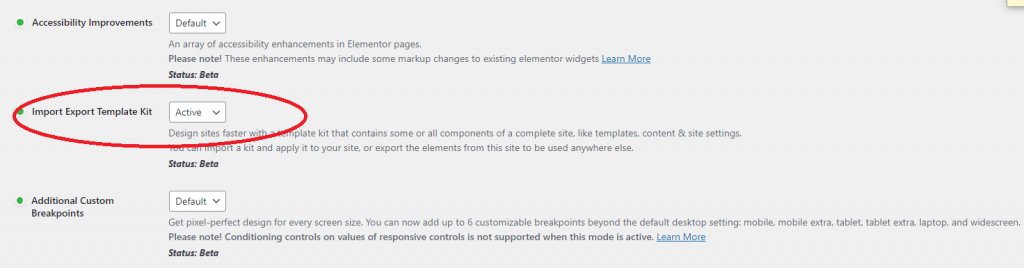 experiments active Migrating an existing site to an Elementor hosted website 27