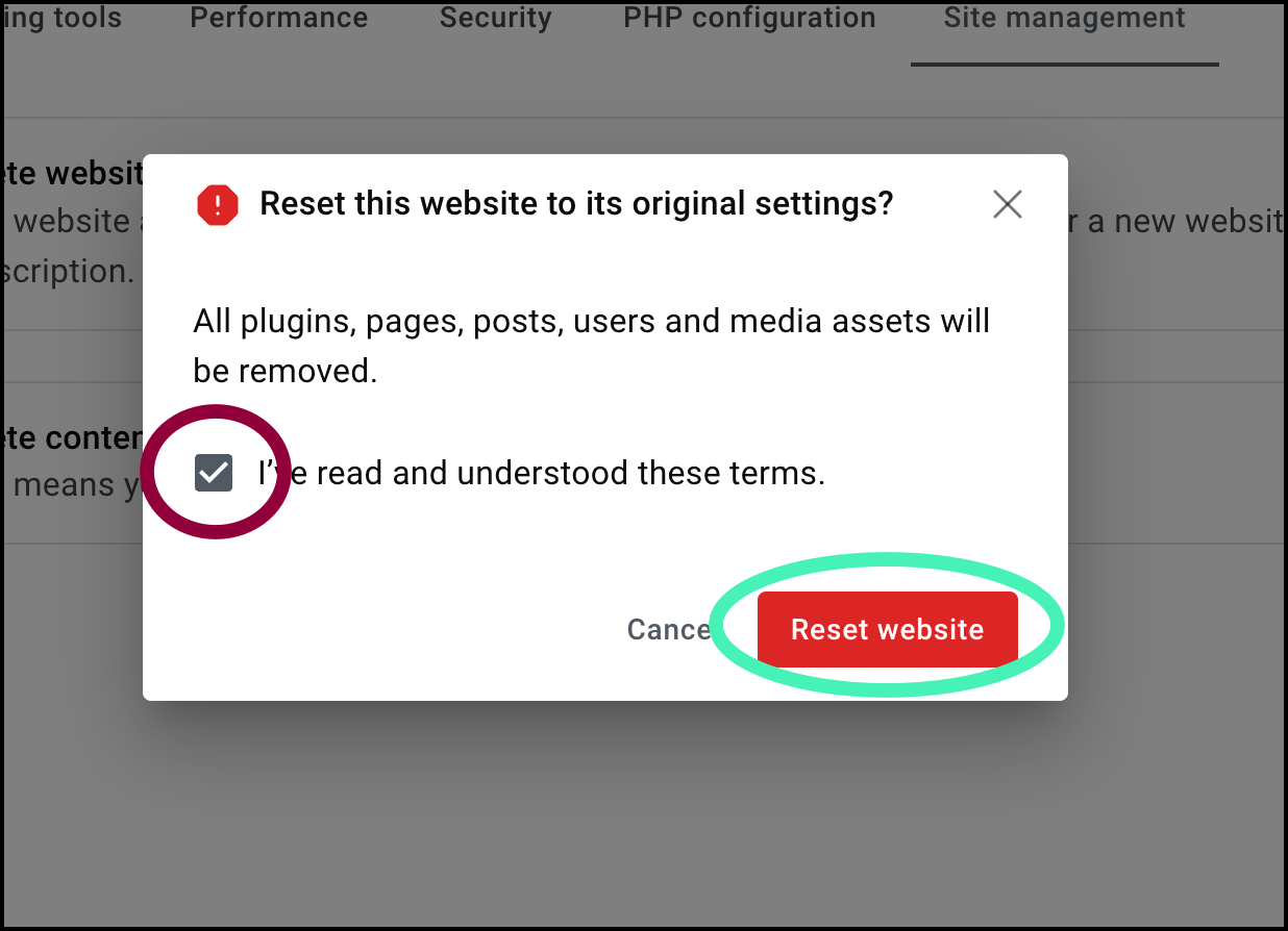 image 12 Reset your website 11