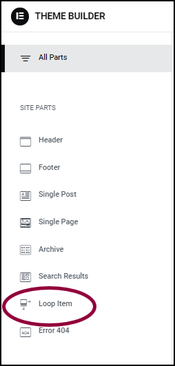 Theme Builder Loop item Build a loop grid 9