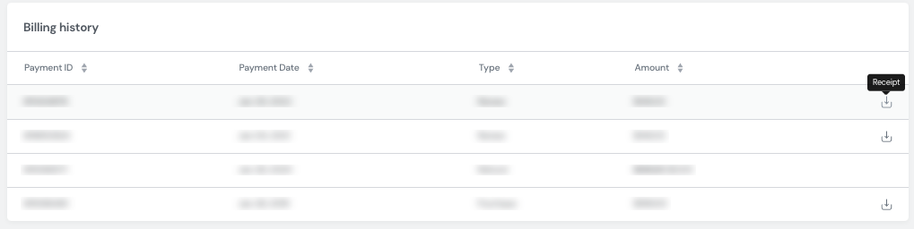 Elementor Dashboard > Left Panel > Subscriptions 8 Billing History Elementor Dashboard > Left Panel > Subscriptions 7