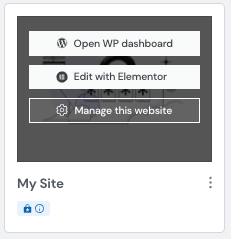 Hosted Elementor Site Card How to Backup your Elementor Hosted website 1
