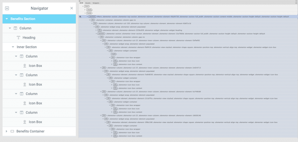 Benefits Section Dom Analyze Flexbox container performance 5