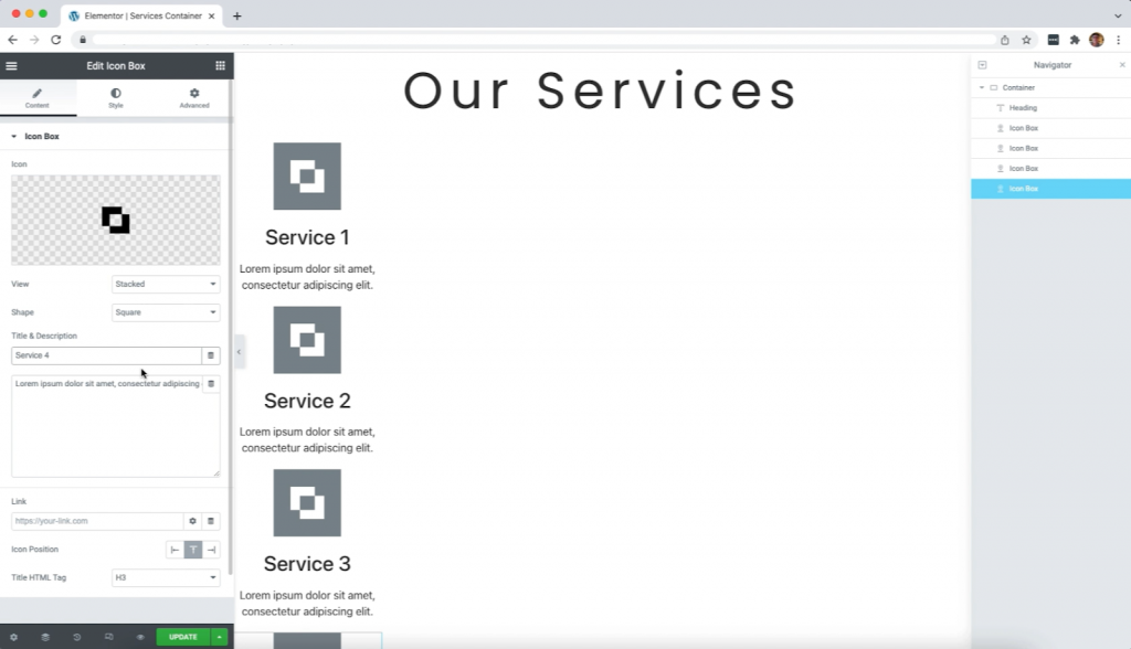 Duplicate The Icons Create a services section 15