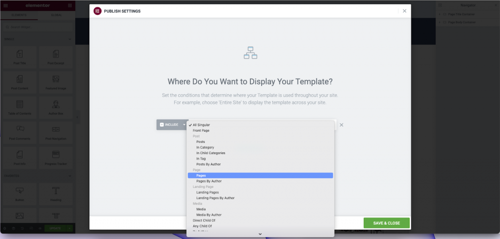 Single Page Conditions Create a single page template using Flexbox containers 53