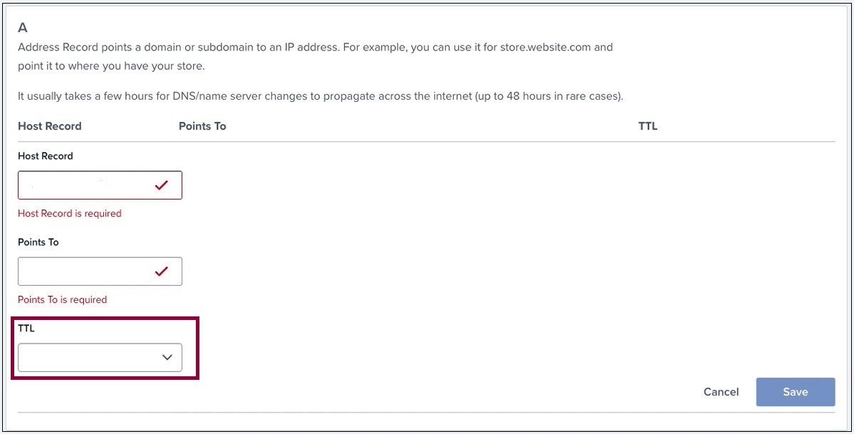 9 Filling in A Record TTL Connecting your Bluehost domain to an Elementor hosted website 29