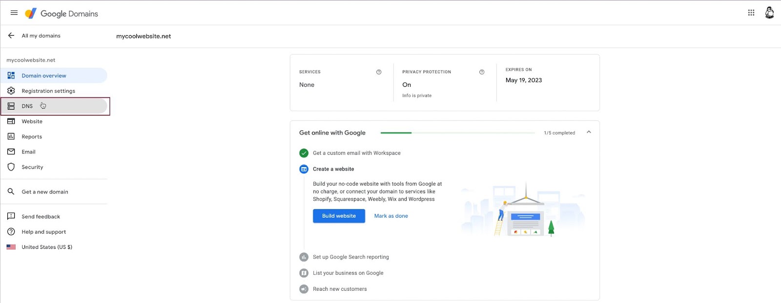 Connecting your Google domain name to an Elementor hosted website 4 Screenshot of DNS location where you can select and manage records/