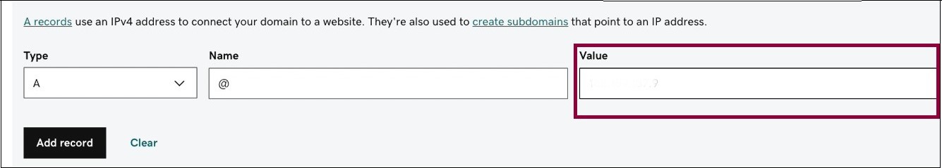 The Value field 1 Connect your GoDaddy domain 25