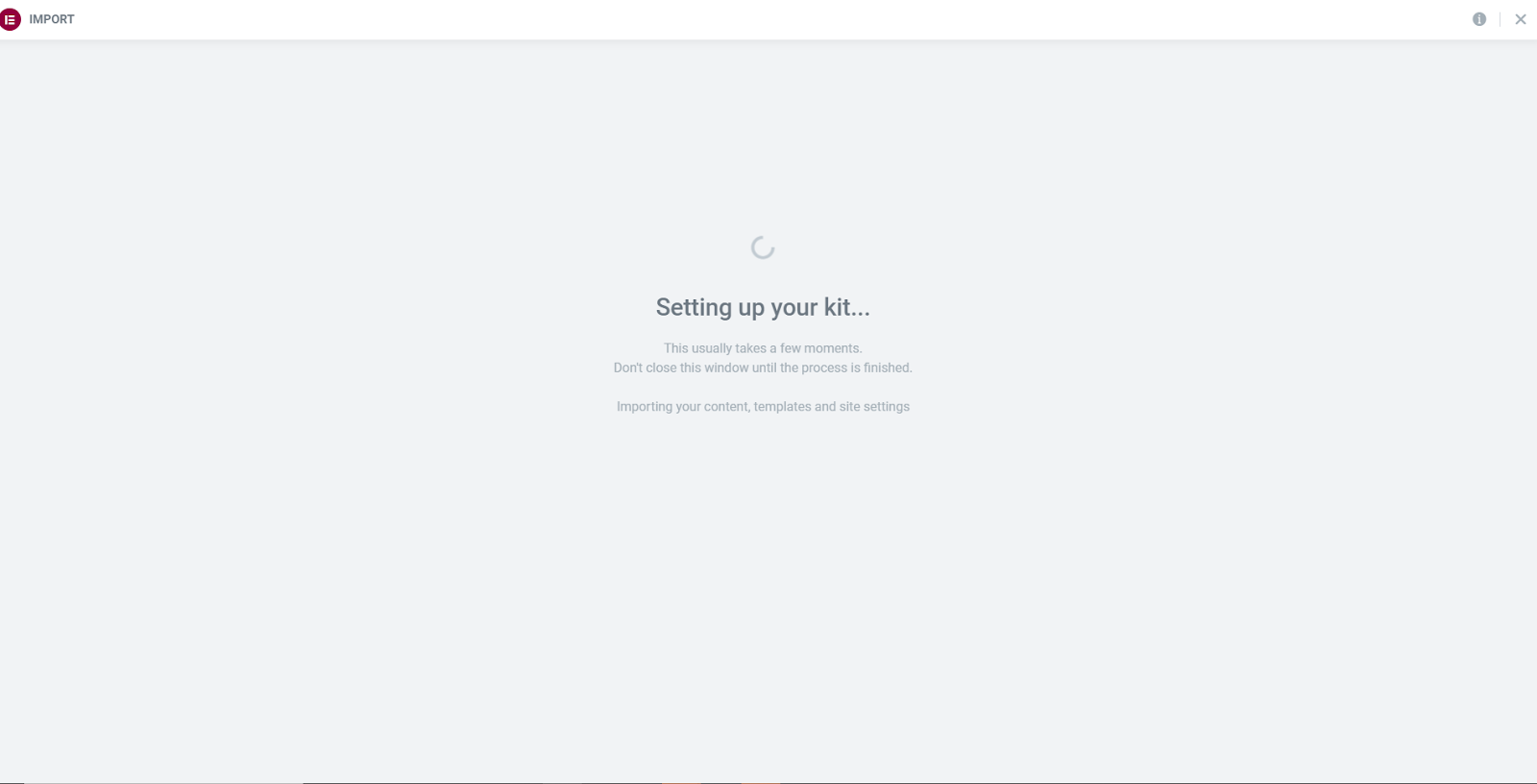 Screenshot of the importers processing screen.