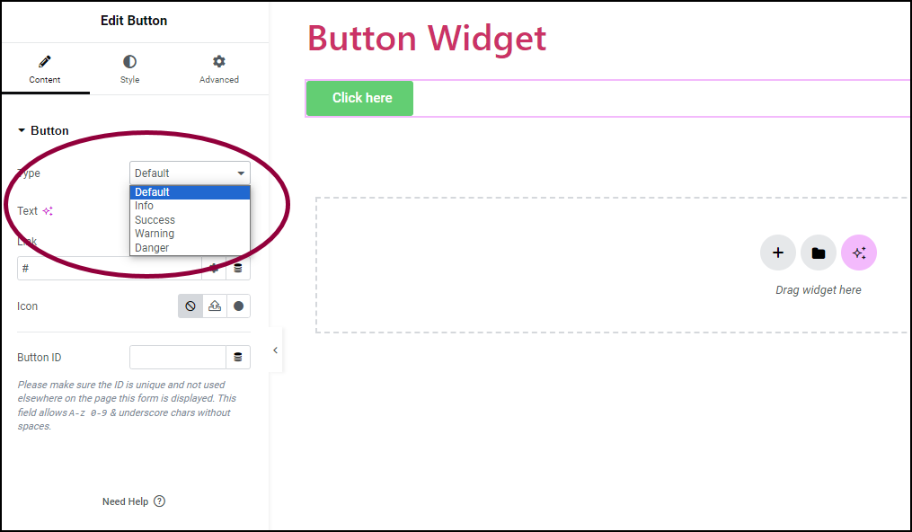 1 Select Type Button Widget 3