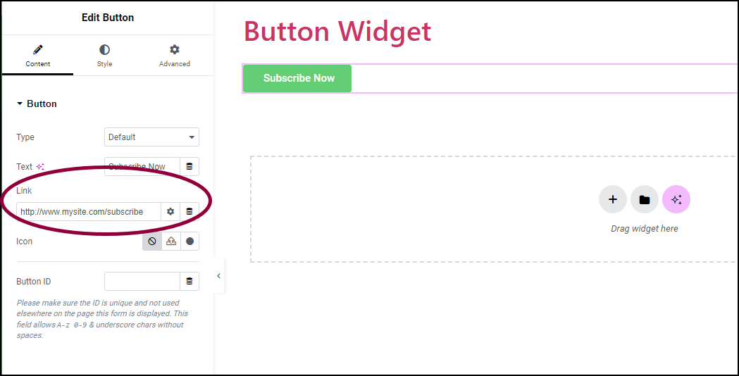 3 Link field Button Widget 7