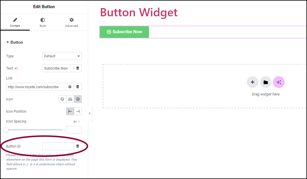 8 Button ID Button Widget 21