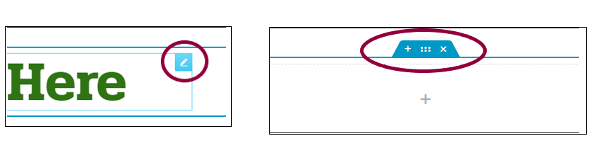 How do I change the default settings of an element? 1 A widget handle and a container handle