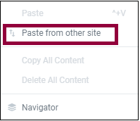 Paste Dropdown How do I copy elements from one site to another? 6