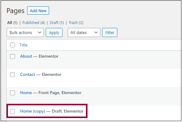 image 12 Duplicate an Elementor page 5