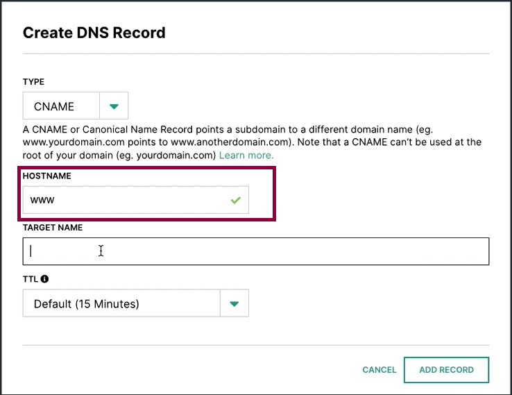 10 add www Connect your Hover domain 39