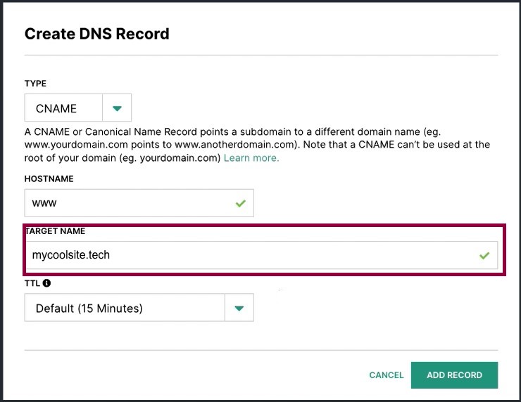 11 Target name 1 Connect your Hover domain 41