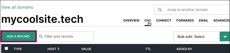 4 Add a record Connect your Hover domain 21