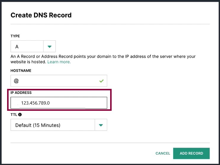 7 Add IP address Connect your Hover domain 27