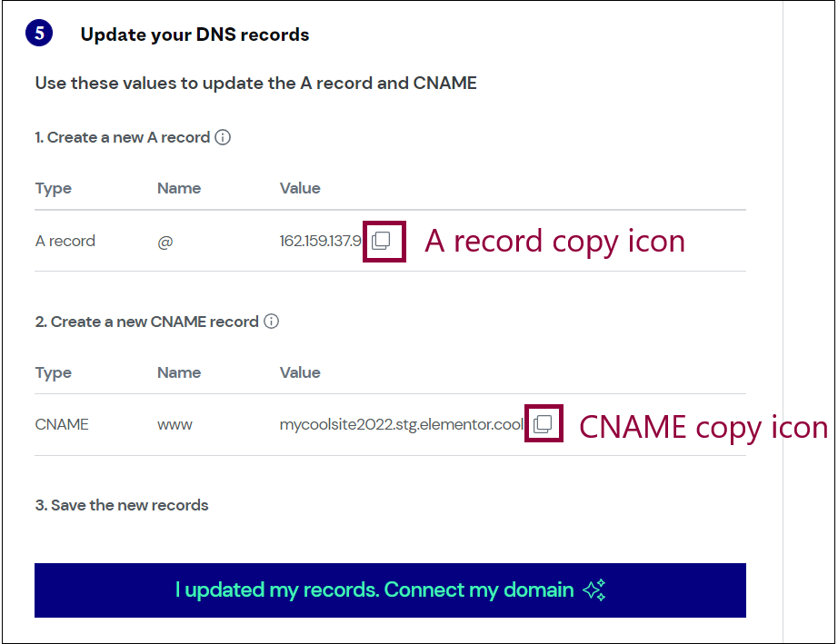 7 Copy records better version Connect your Bluehost domain 21