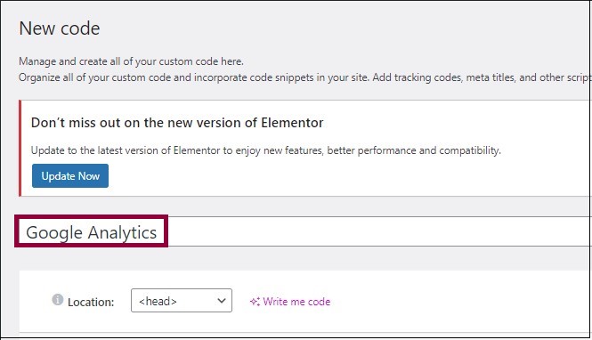 Custom Code 4 Add custom code using Elementor AI 13