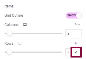 Set the rows to 1fr Create a Grid container 7