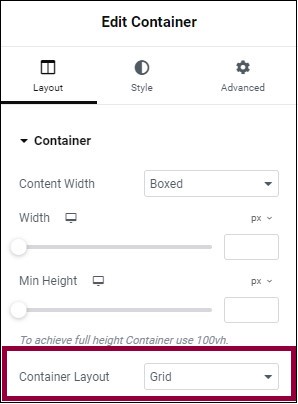 Switching the container to grid Create a Grid container 13