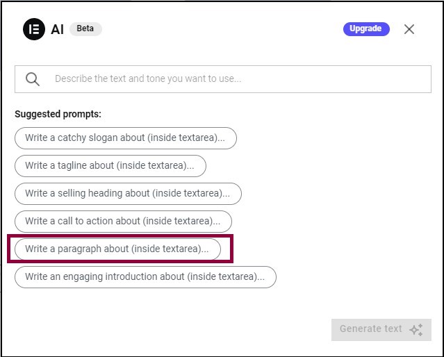 image 25 Write text using Elementor AI 7