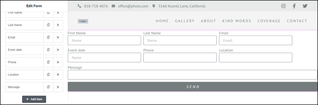 1 The form 1 Example of sending custom emails from a form 9