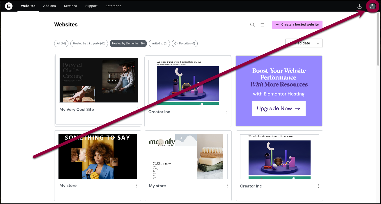 1 click the account icon 1 Upgrade your subscription 1