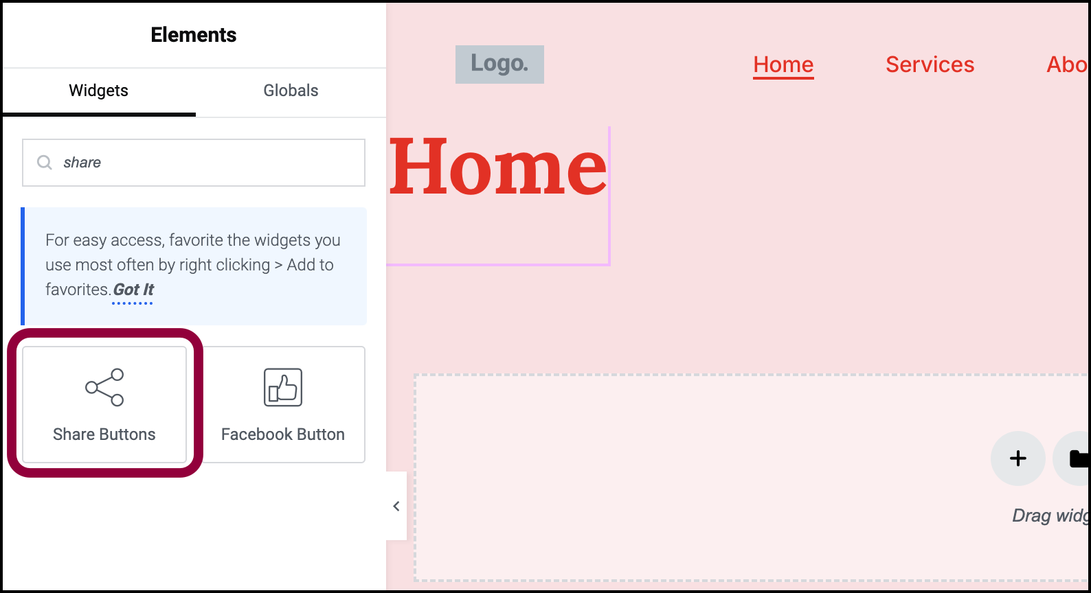 13 Share buttons Create a single page template using Flexbox containers 25