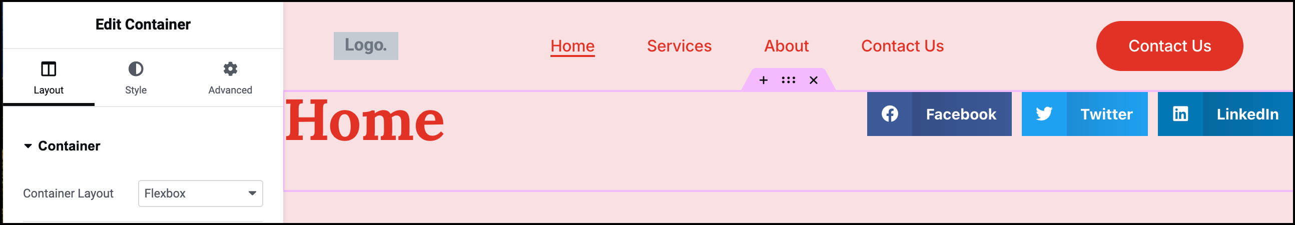 13 with share buttons Create a single page template using Flexbox containers 27