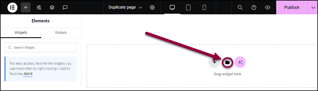 5 Click the folder Make a template from an existing page 9