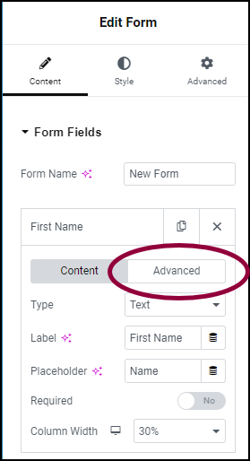 Clikc the Advanced tab 1 Example of sending custom emails from a form 11