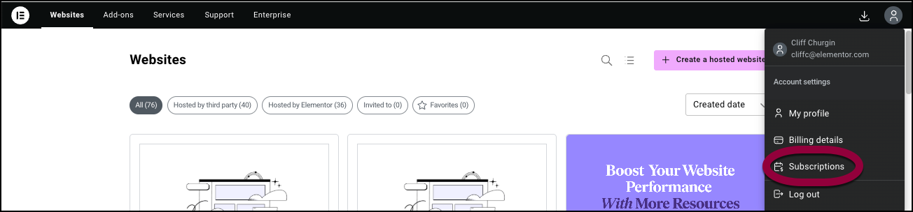 Select subscriptions from the dropdown 1 Upgrade your subscription 5