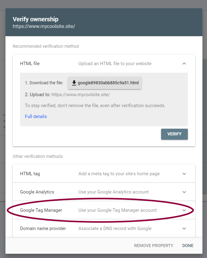 image 135 Verify your site with Google Search Console using Google Tag Manager 17