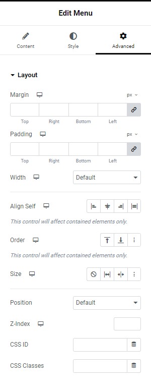 Advanced tab Form widget 501