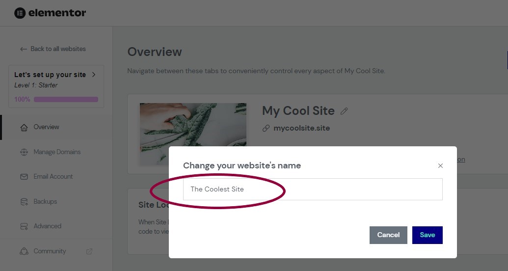 image 2 Change your Elementor Hosting website name 11