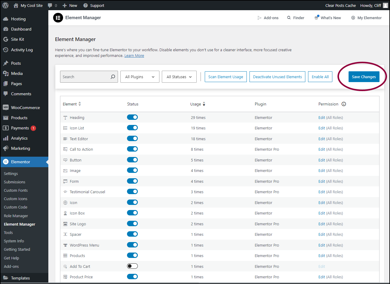 3 Click Save Changes Element Manager 47