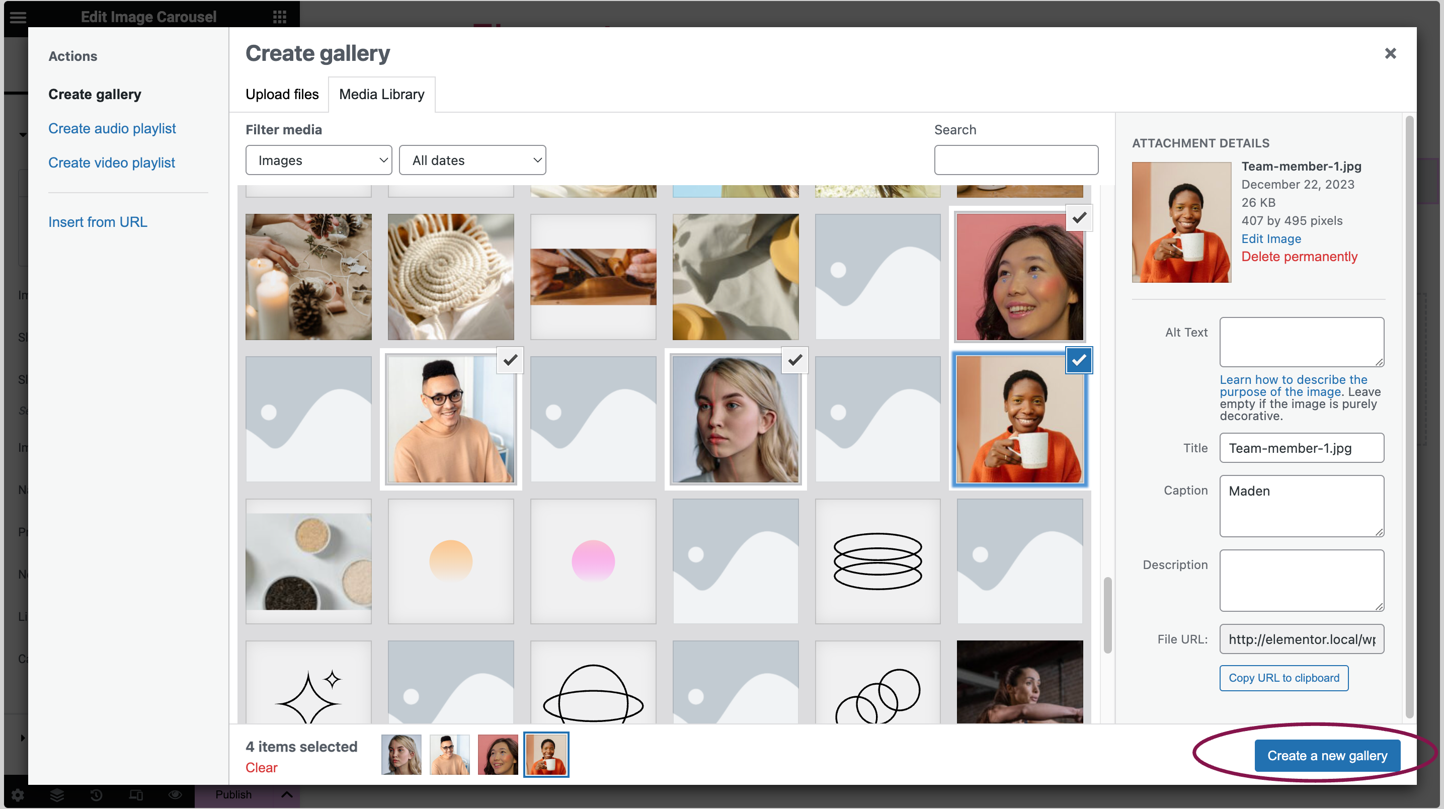 create a new gallery 2 Image Carousel widget 7