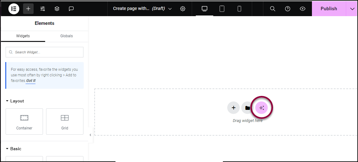 image 16 Use AI to create containers based on an existing page 33