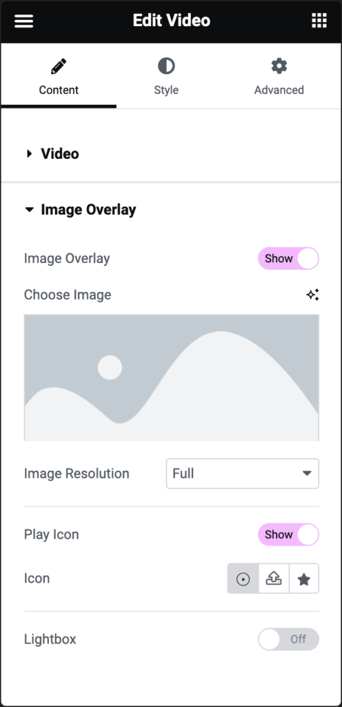 image overlay Video widget 23