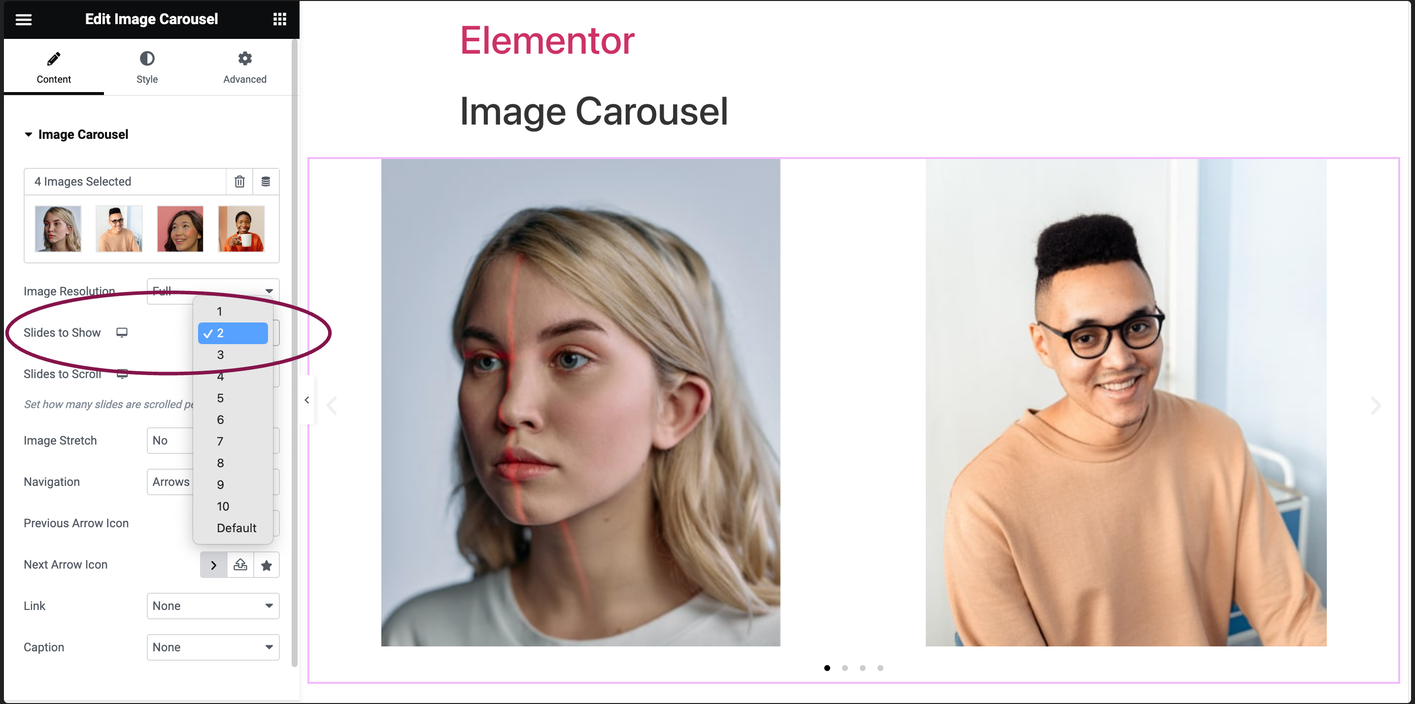 slides to show Image Carousel widget 13