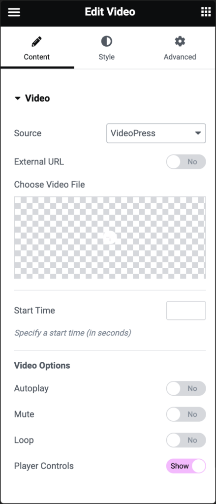 video source videopress 2 Video widget 19