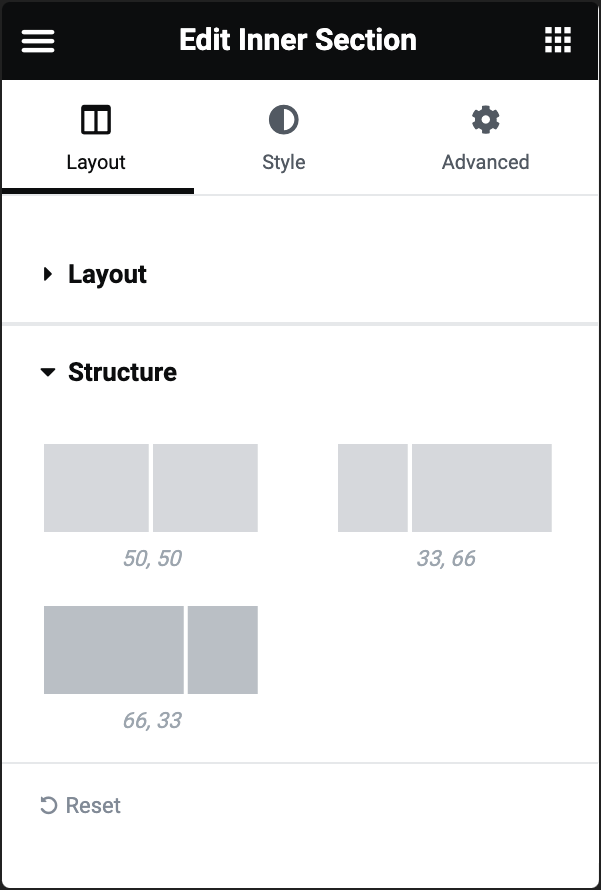 Inner section widget 15