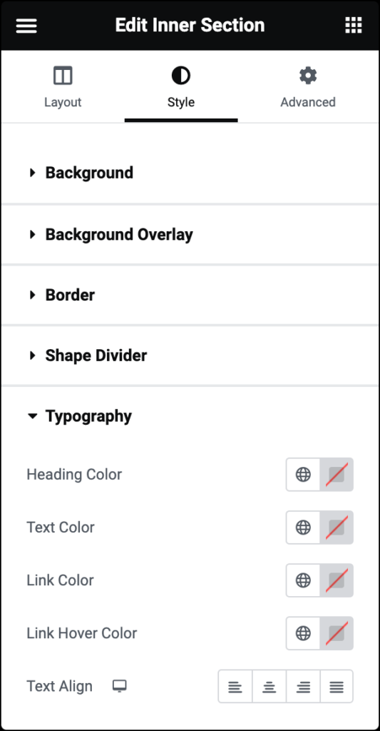 Inner section widget 6