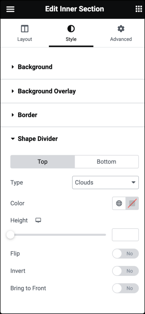 Inner section widget 9