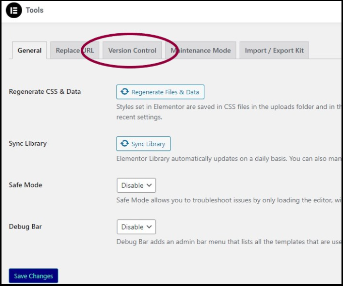 Rollback to a previous version of Elementor 4