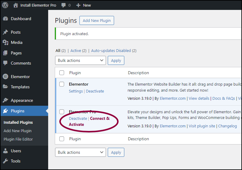 image 17 Connect and activate your Elementor Pro license 1