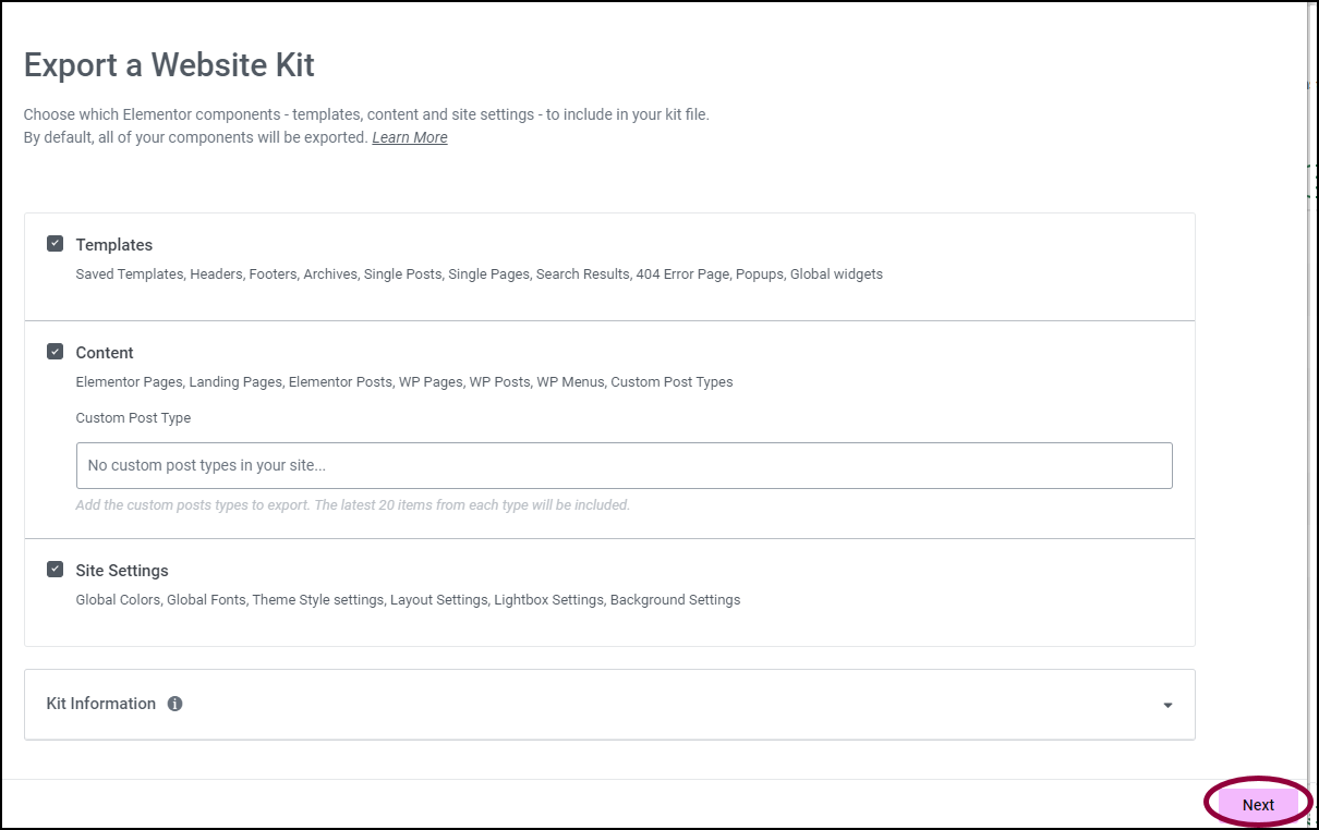 image 65 Export and import Elementor sites 9