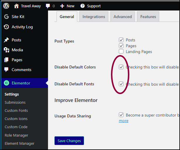 image 76 Disable Elementor's default fonts and colors 5